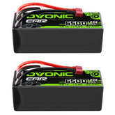 2 × OVONIC 4S Lipo Battery 6500mAh 120C 14.8V RC Lipo Battery with T to TRA Plug for RC Vehicles 1/8 Car RC Truck Truggy