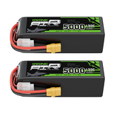 2 × Ovonic 5000mah 6S 22.2V 130C Lipo Battery Pack with XT90 Plug for 1/8 & 1/10 RC Cars, Trucks, Planes