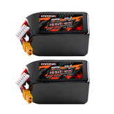 2-Pack Ovonic 6S 1550mAh 160C 22.2V LiPo Battery w/XT60 Plug