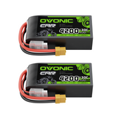 2 Pack OVONIC 3S 11.1V 4200mAh 130C LiPo Battery with XT60 Plug