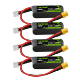 4×OVONIC 2S Lipo Battery 300mAh 2S1P 100C 7.6V LiHV LiPo Battery with XT30 Plug for Tinywhoop 60mm-130mm Brushless FPV Drone