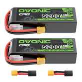 Ovonic 3S 5200mAh 130C LiPo Battery with XT60 to TRA Plug for 1/10 RC Slash Rustler Stampede