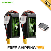 2-Pack Ovonic Force 3S 2200mAh 120C 11.1V Short LiPo Hardcase Battery w/XT60 Plug