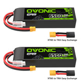 OVONIC 6500mAh 7.4V 130C 2S Hardcase LiPo Battery with XT60 to TRA Plug