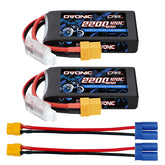 2-Pack Ovonic 2S 2200mAh 7.4V 120C LiPo Battery with XT60 to EC5 Plug for RC Boat Airplane
