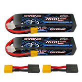 2-Pack Ovonic 2S 7600mAh 7.4V 25C LiPo Battery with TRA Plug for RC Car Truck Airplane