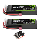 OVONIC 7.4V Lipo Battery 100C 1500mAh 2S with Dean Plug & Lipo Voltage Checker