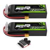 2xOVONIC 3S 100C 2200mAh 11.1V Lipo Battery with Dean(T) Plug & Lipo Voltage Checker for RC Airplane Small to Medium-Sized Aircraft