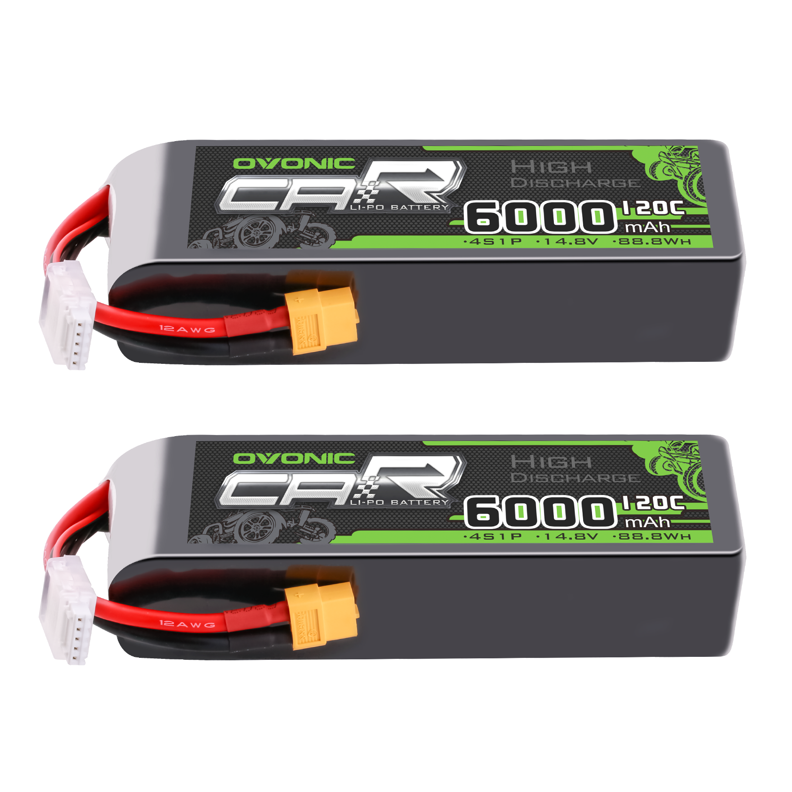 OVONIC 4S Lipo-accu 140C 6000mAh 14.8V Shorty Lipo-accu met EC5-stekker voor RC Car Monster Truck Crawler RC Hobby (2 stuks OVONIC 4S Lipo-accu 140C 6000mAh 14.8V Shorty Lipo-accu met EC5-stekker voor RC Car Monster Truck Crawler RC Hobby (2 stuks