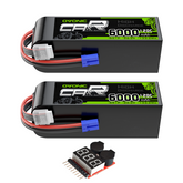 2 x OVONIC 6S Battery 6000mAh 22.2V 120C Lipo Battery with EC5 Connector & Lipo Voltage Checker