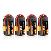 4×Ovonic 130C 650mAh 4S LiPo Battery 14.8V with XT60 Plug for 3 inch FPV Racing Drone 4 inch Toothpick
