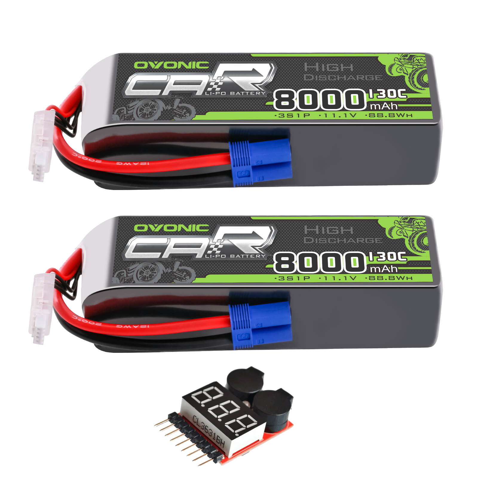 OVONIC 3S Lipo Akku 11.1V 5000mAh 50C mit EC5 Stecker Zellen für 1/8 OVONIC 3S Lipo Akku 11.1V 5000mAh 50C mit EC5 Stecker Zellen für 1/8