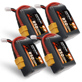 4x Ovonic 130C 4S 850mah Lipo Battery 14.8V Pack with XT60 Plug