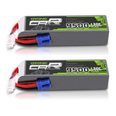 2 × OVONIC 4S Lipo Battery 9500mAh 130C 14.8V RC Lipo Battery with EC5 Plug