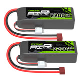 2×OVONIC 3S Lipo Battery 2200mAh 25C 11.1V with Deans Plug