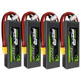 4×Ovonic 2200mAh 25C 11.1V 3S Lipo Battery with XT60 for Freewing Dynam