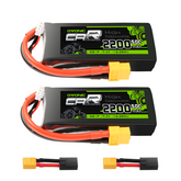 2×OVONIC 7.4V 2200mAh 2S1P 50C Lipo Battery with XT60 & Trx Plug for 1/16 1/18 TRA Cars