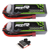 OVONIC 3S Lipo Battery 50C 3000mAh 11.1V with Dean Connector & Lipo Voltage Checker