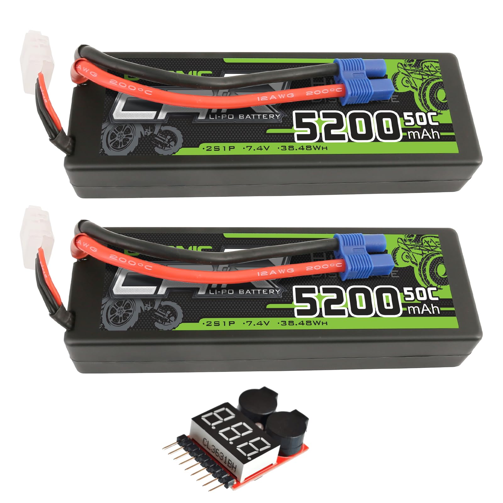 2 x OVONIC Lipo Battery 5200mAh 50C 7.4V 2S RC Battery with EC3 Connec us.ovonicshop 2 x OVONIC Lipo Battery 5200mAh 50C 7.4V 2S RC Battery with EC3 Connec us.ovonicshop