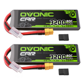 2 × OVONIC 2S 80C 7.4V 3200mAh LiPo Battery Pack With XT60+TRA Plug