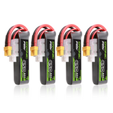 4 x OVONIC 7.4V 80C 450mAh 2S Lipo Battery Long Size with XT30 Plug