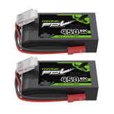 2 x OVONIC 11.1V 80C 450mAh 3S Lipo Battery with JST Plug