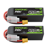 OVONIC 14.8V 80C 450mAh 4S Lipo Battery Long Size with XT30 Plug