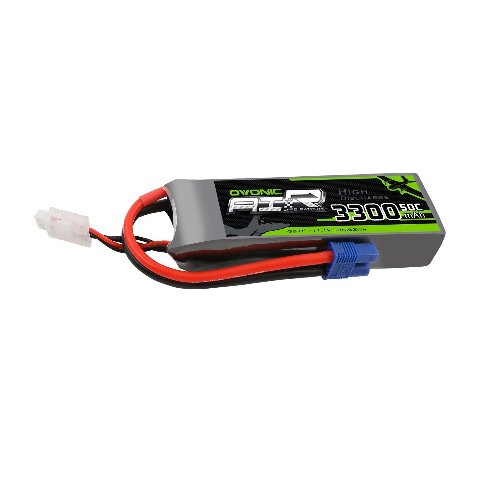 Ovonic 3300mah 3S 11.1V 50C LiPo Battery Pack with EC3 Plug for Airplane &Heli - Ampow