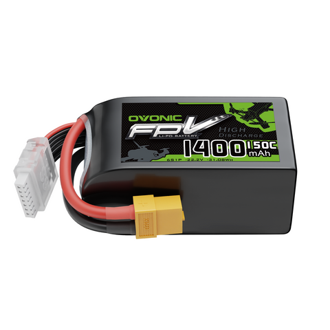 Ovonic 150C Racing Series 6S 1400mAh 22.2V LiPo Battery with XT60 Plug for 5-6" FPV Racing Drones