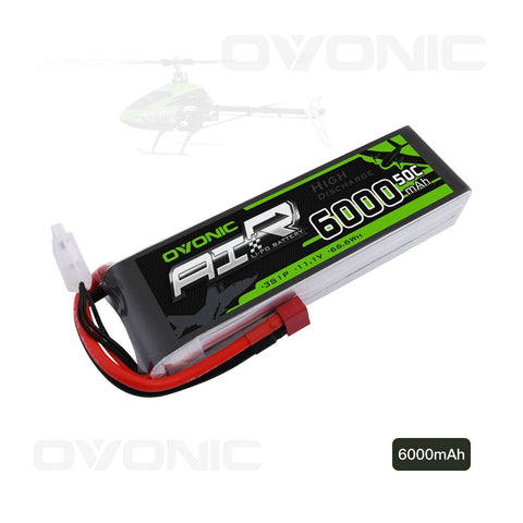 OVONIC 3S LiPo Battery Pack 6000mAh 50C 11.1V with Deans Plug for FPV Drone RC Car RC Boat - Ampow