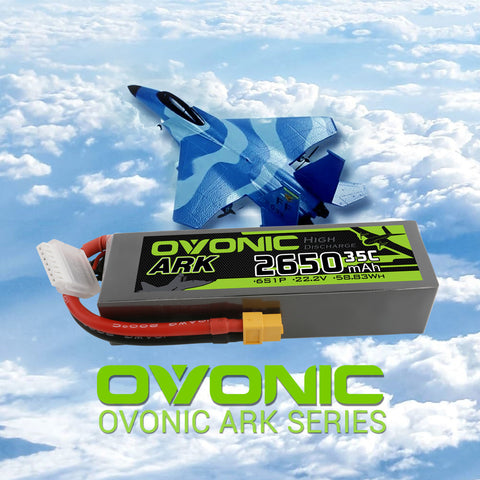 Ovonic ARK 2650mah 6S 22.2V 35C Lipo Battery Pack with XT60 Plug for Airplane&Heli - Ampow