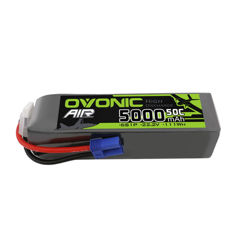 Ovonic 5000mah 6S 22.2V 50C Lipo Battery Pack with EC5 Plug for Airplane&Heli 1/10 SENTON 6S