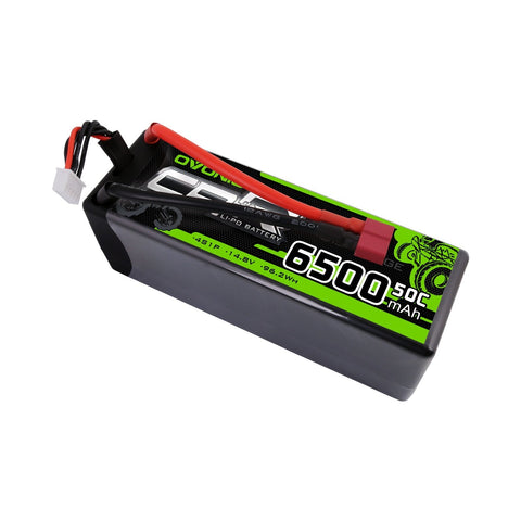 OVONIC 4S LiPo Battery Pack 6500mAh 50C 14.8V Hardcase with Deans Plug 1/8 Scale RC Cars