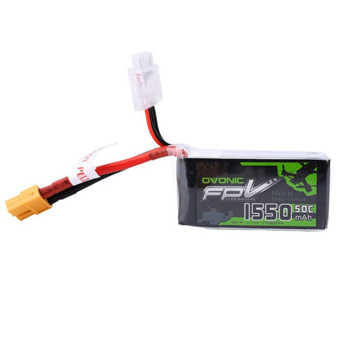 OVONIC 3S LiPo Battery Pack 1550mAh 50C 11.1V with XT60 Plug for FPV Racing Drone