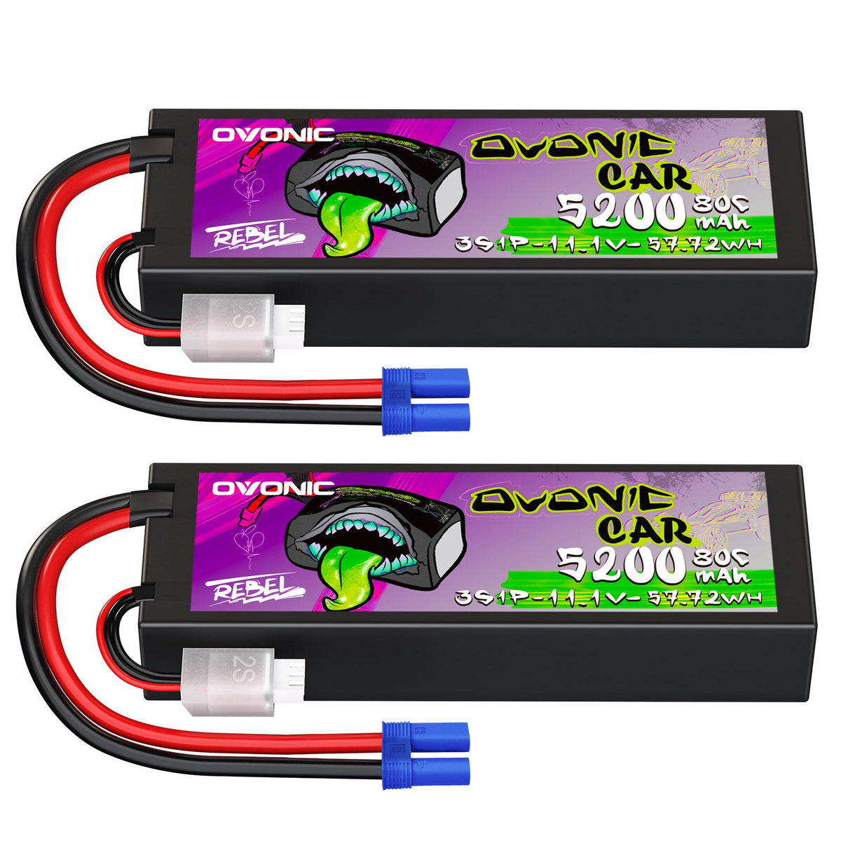 Ovonic Rebel 2.0 80C 3S 5200mAh 11.1V Hardcase Lipo Battery EC5