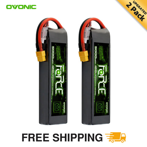 2-Pack Ovonic Force 3S 5000mAh 120C 11.1V LiPo Battery w/TRA Plug
