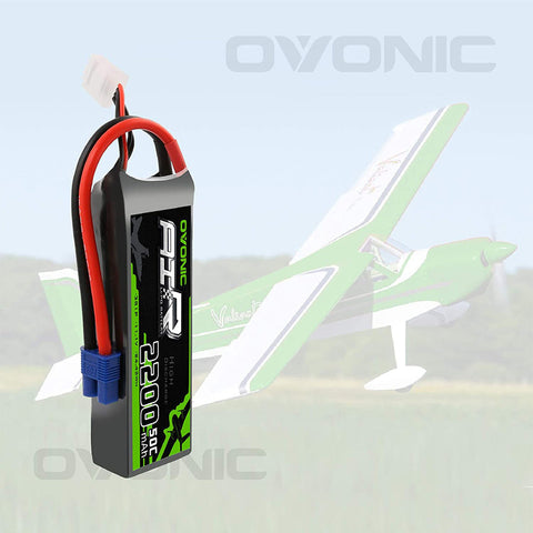 Ovonic 2200mah 3S 11.1V 50C Lipo Battery Pack with EC3 Plug for RC model - Ampow