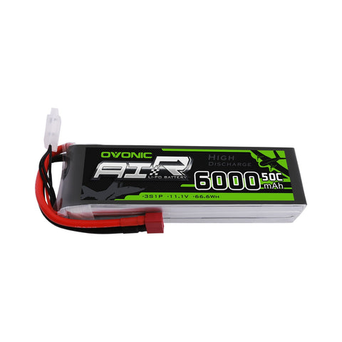 OVONIC 3S LiPo Battery Pack 6000mAh 50C 11.1V with Deans Plug for FPV Drone RC Car RC Boat - Ampow