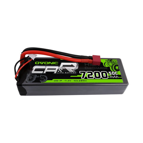 OVONIC 2S LiPo Battery Pack 7200mAh 50C 7.4V Hardcase with Deans Plug for RC Crawler RC Truck RC Buggy