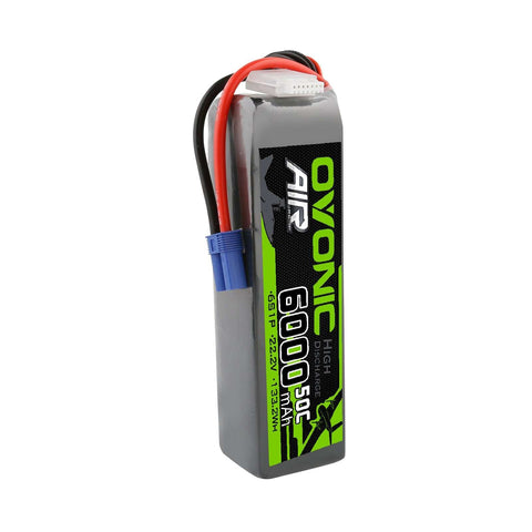 Ovonic 6000mah 6S 22.2V 50C Lipo Battery Pack with EC5 Plug for Airplane&Heli Car - Ampow