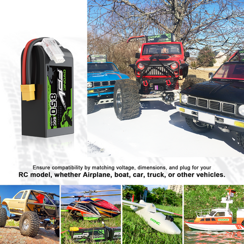 2× OVONIC 11.1V 80C 850mAh 3S LiPo Battery with XT60 Plug for 3 to 5-inch FPV Drones