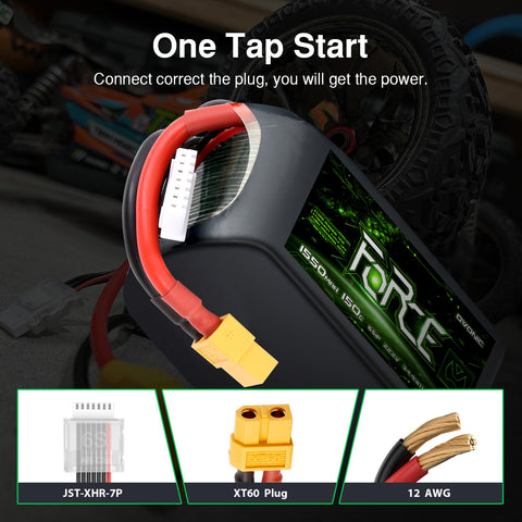 Ovonic Force 6S 1550mAh 150C 22.2V LiPo Battery w/ XT60 Plug for Aggressive FPV Freestyle & 7-inch Mid-Range Quad