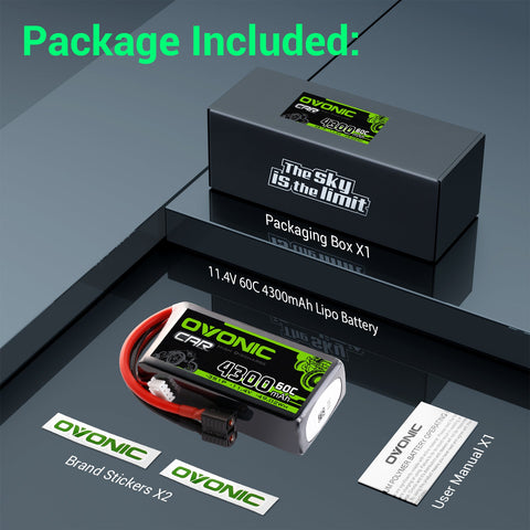 Ovonic 3S 4300mAh 60C 11.4V LiHV Battery w/IT03 Plug