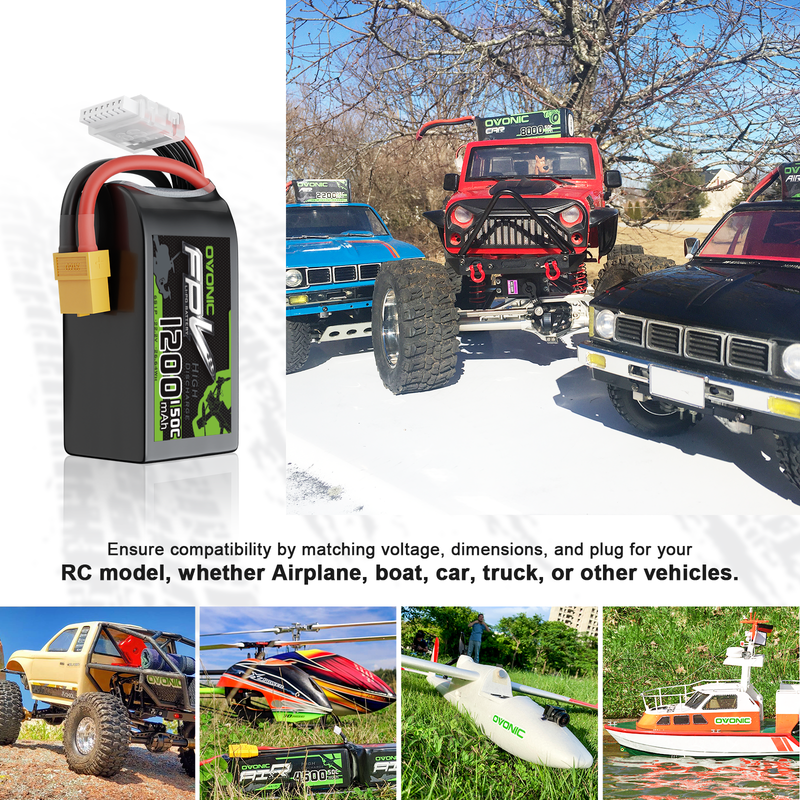 1 x Ovonic R-Line Version 5.0 1200mAh 6S 22.2V 150C Lipo Battery with XT60 Plug