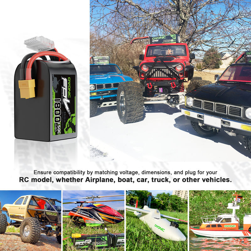 OVONIC R-Line Version 5.0 1800mAh 6S 150C 22.2V Lipo Battery with XT60 Plug