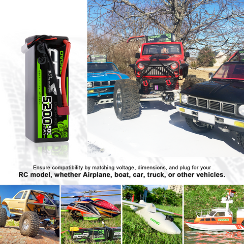 OVONIC 11.1V 5200mAh 50C 3S Hardcase Lipo Battery with Deans Plug for 1/10 scale RC Car Monster Buggy