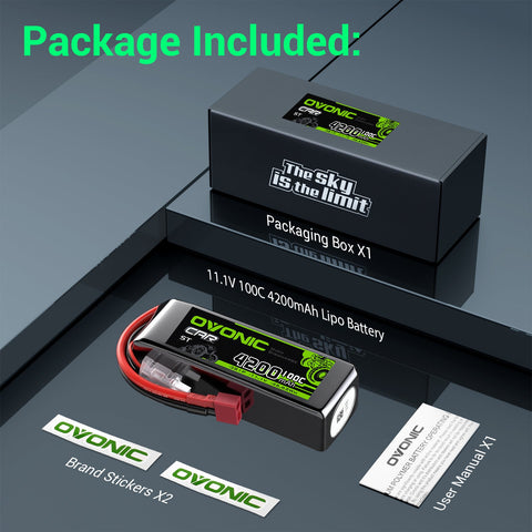 Ovonic 3S 4200mAh 100C 11.1V Shorty LiPo Battery w/Deans Plug