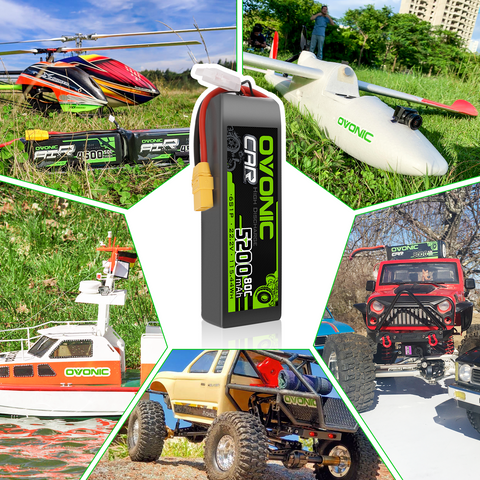 OVONIC 6S LiPo Battery 5200mAh 6S1P 80C 22.2V Battery with XT90 Plug for RC Car Truck Boat Hobby