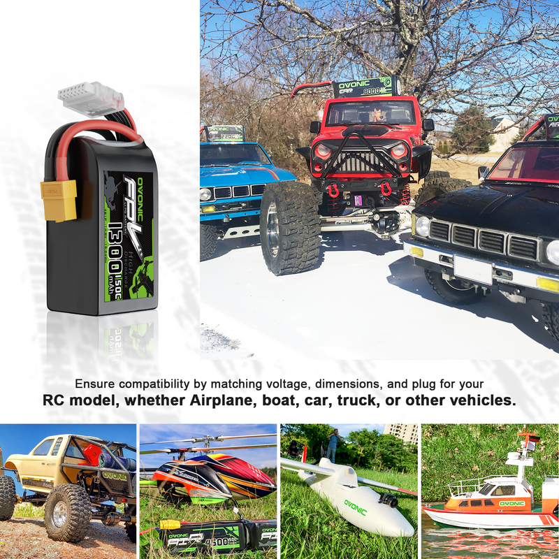 OVONIC R-Line Version 5.0 1300mAh 4S 14.8V 150C Lipo Battery with XT60 Plug