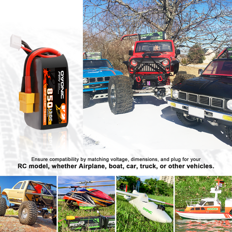 4× OVONIC 11.1V 130C 850mAh 4S LiPo Battery with XT60 Plug for 4S FPV Cinewhoop iFlight Nazgul5 V2 BetaFPV 180X